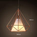 Copper Diamond Wire Cage Pendant Light.