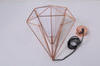 Copper Diamond Wire Cage Pendant Light.