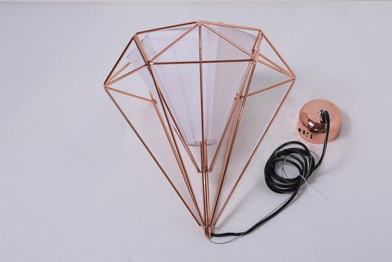 Copper Diamond Wire Cage Pendant Light.