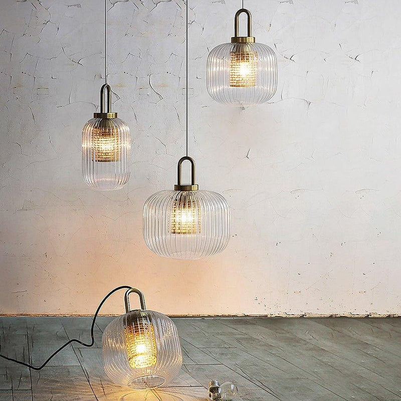 Covent Glass Shade With Brass Fitting Art Deco Pendant Light-DWHOME