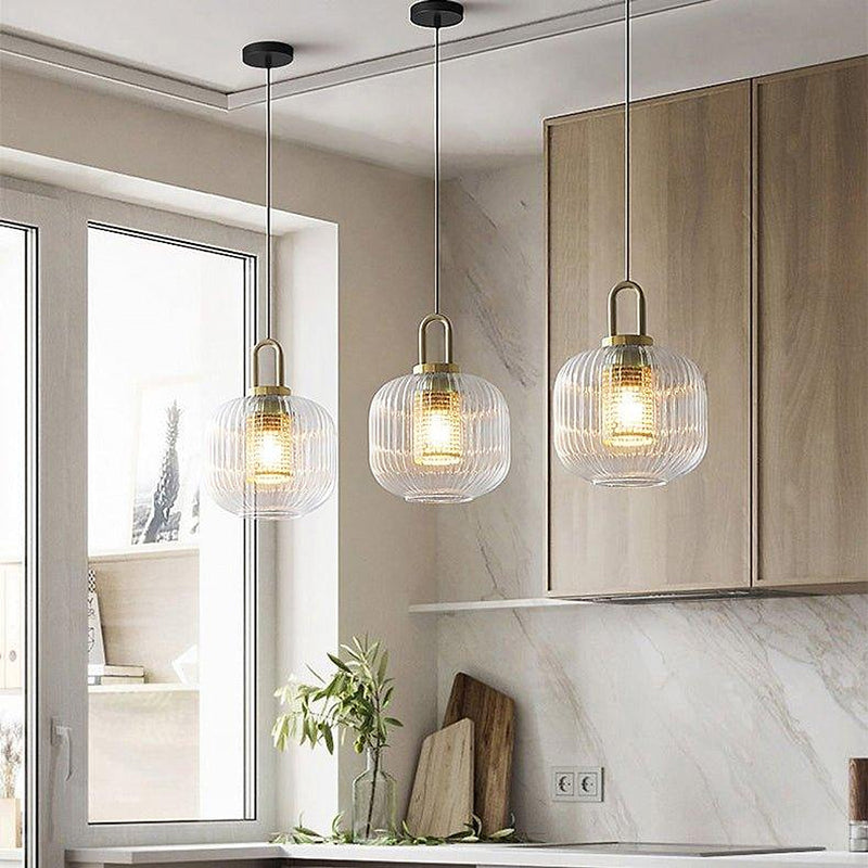 Covent Glass Shade With Brass Fitting Art Deco Pendant Light-DWHOME