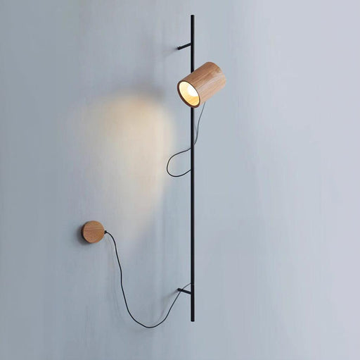 Umea Wooden Spotlight With Railing Wall Light.