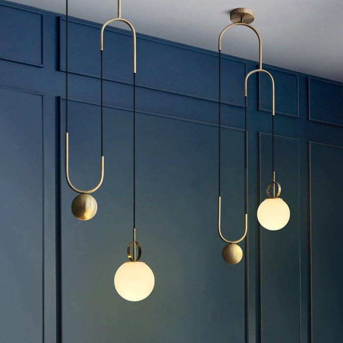 Cradle Brass mid century pulley pendant light - DWHOME