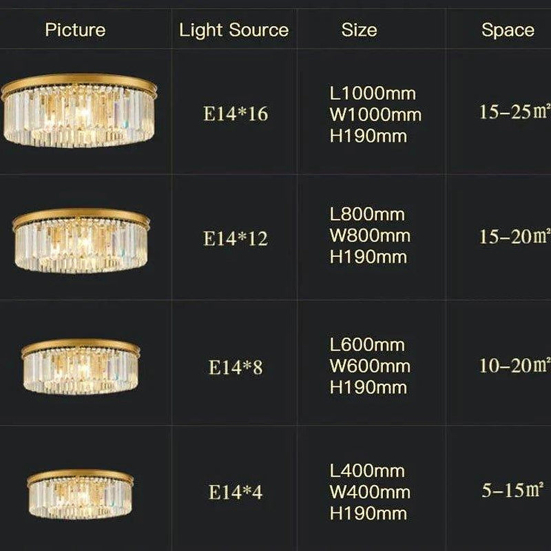 Crystal Golden Circle Chandelier-DWHOME