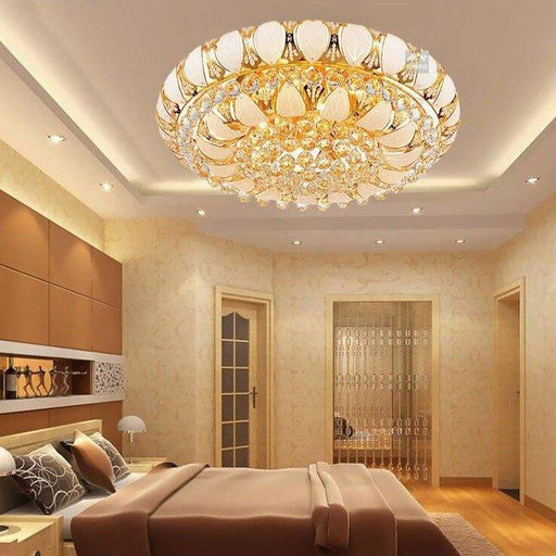 Crystal Golden Lily Luxury Chandelier.