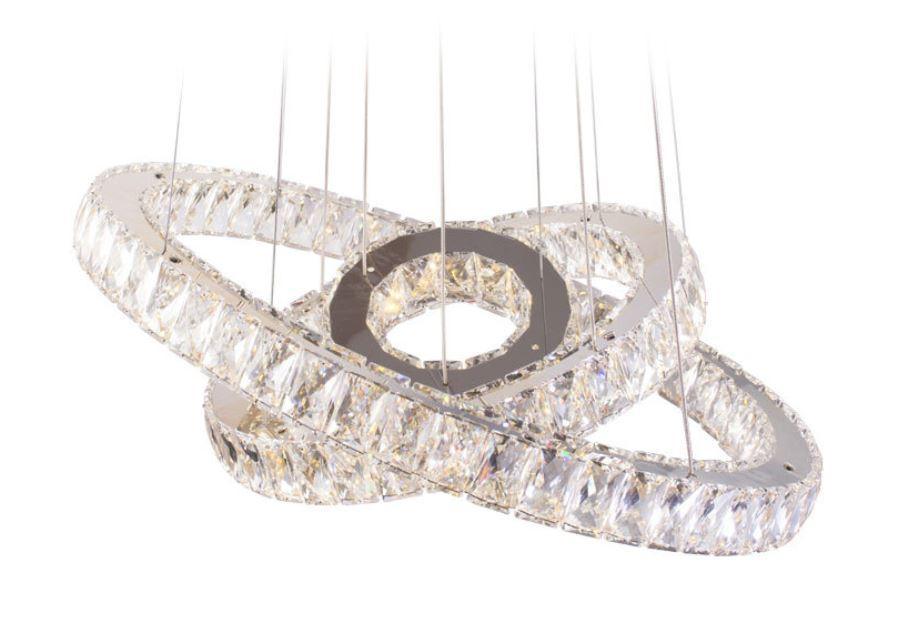 Crystal LED Stainless Steel Chandelier.