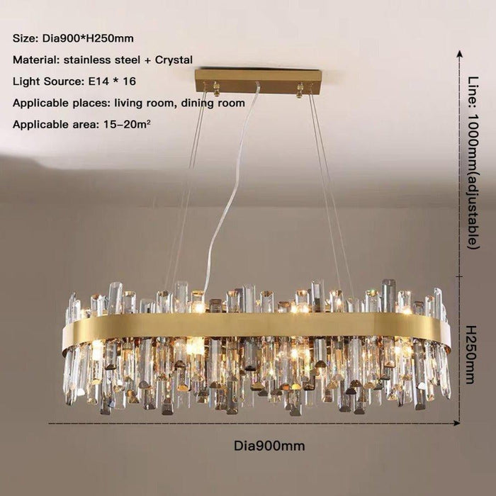 Crystal Luxury Amber Gold Chandelier - DWHOME