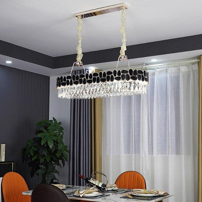 Crystal Luxury Black Art Deco Chandelier.