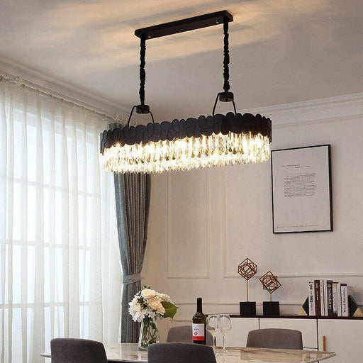 Crystal Luxury Black Art Deco Chandelier.