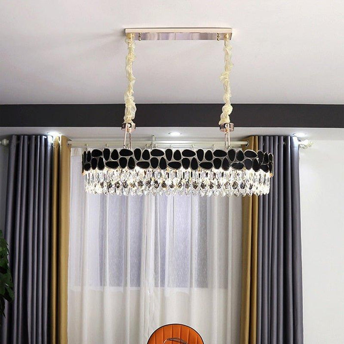 Crystal Luxury Black Art Deco Chandelier.