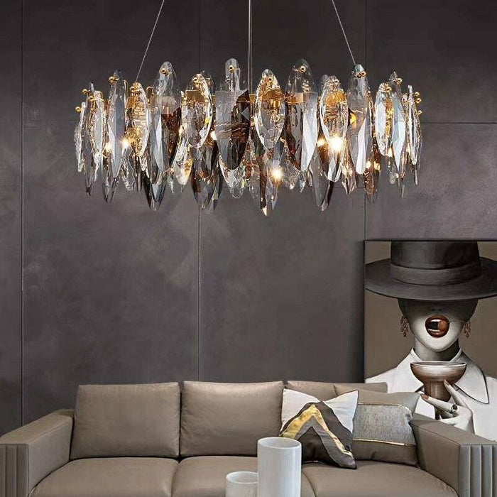 Crystal Luxury Dark Metal Chandelier.