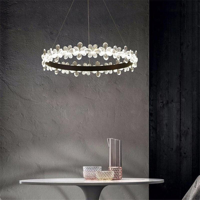 Crystal Luxury Flowery Halo Chandelier.