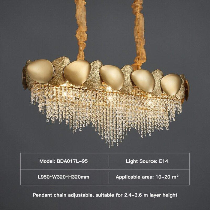 Crystal Luxury Golden Curtain Chandelier.