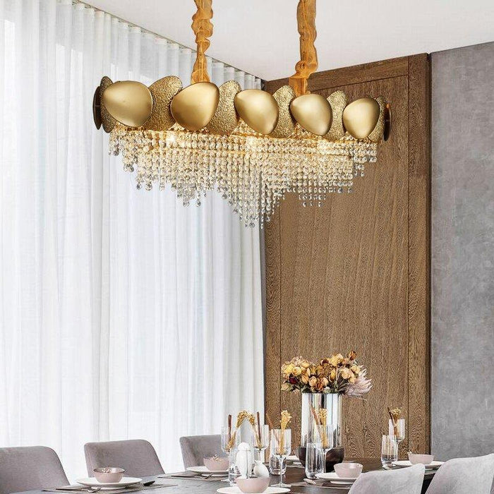 Crystal Luxury Golden Curtain Chandelier.