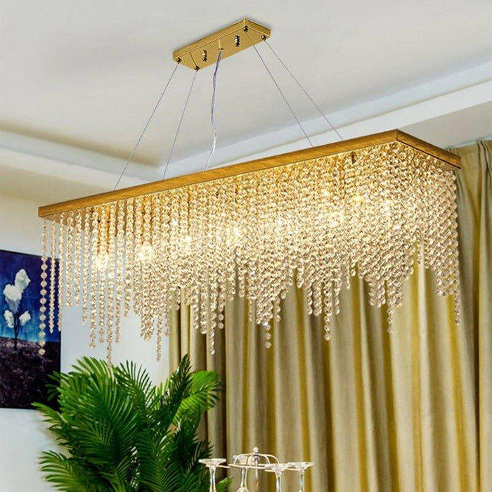 Crystal Luxury Golden Drapes Chandelier.