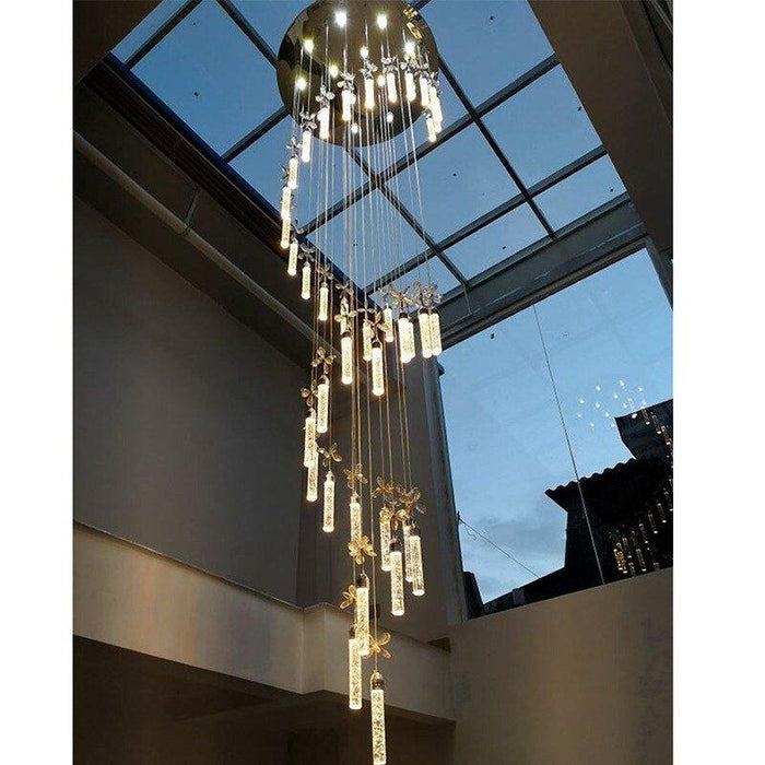 Crystal Luxury Golden Helix Chandelier.