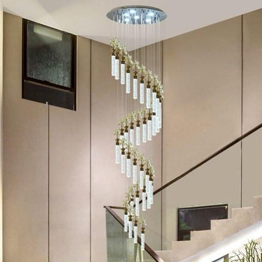 Crystal Luxury Golden Helix Chandelier.