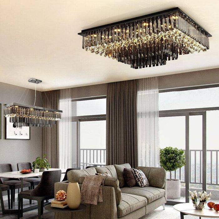 Crystal Luxury Golden Plateau Chandelier.