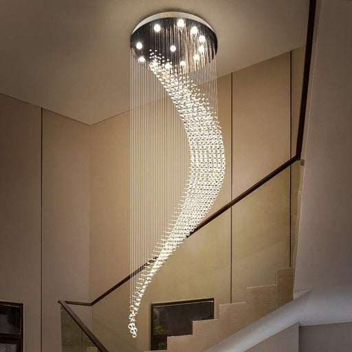 Crystal Luxury Golden Spiral Chandelier.