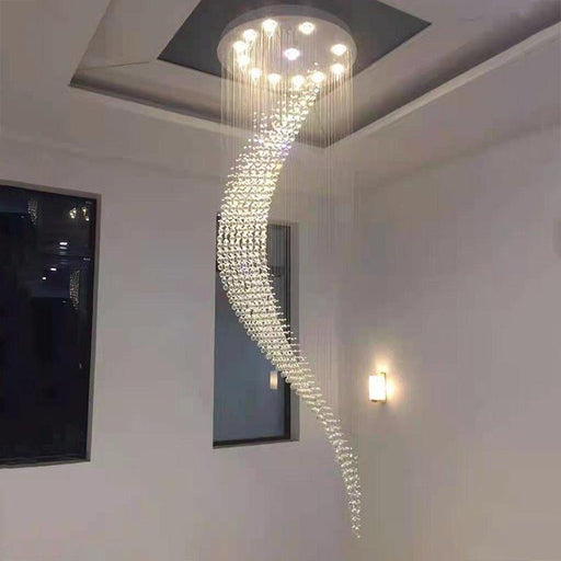 Crystal Luxury Golden Spiral Chandelier.