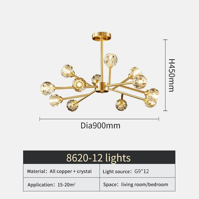 Hendrika Luxury Elegant Glossy Crystal Chandelier.