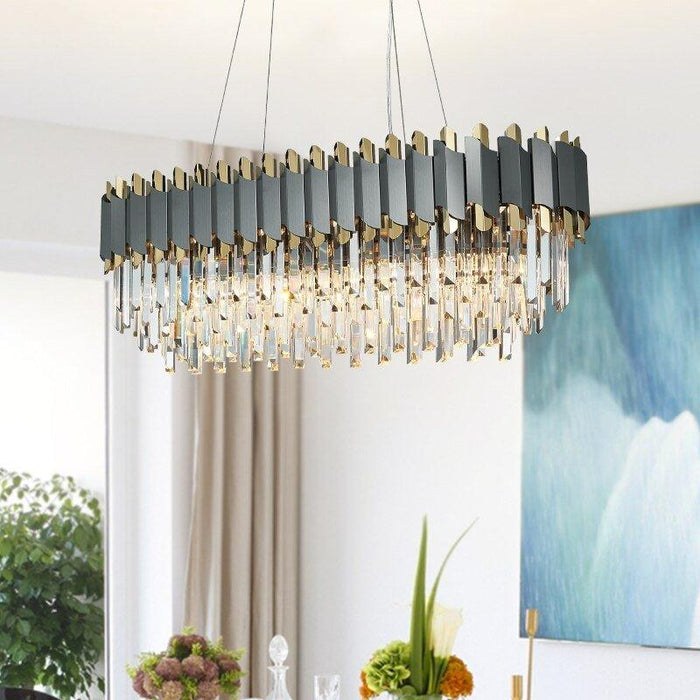 Crystal Luxury Matte Black Chandelier.