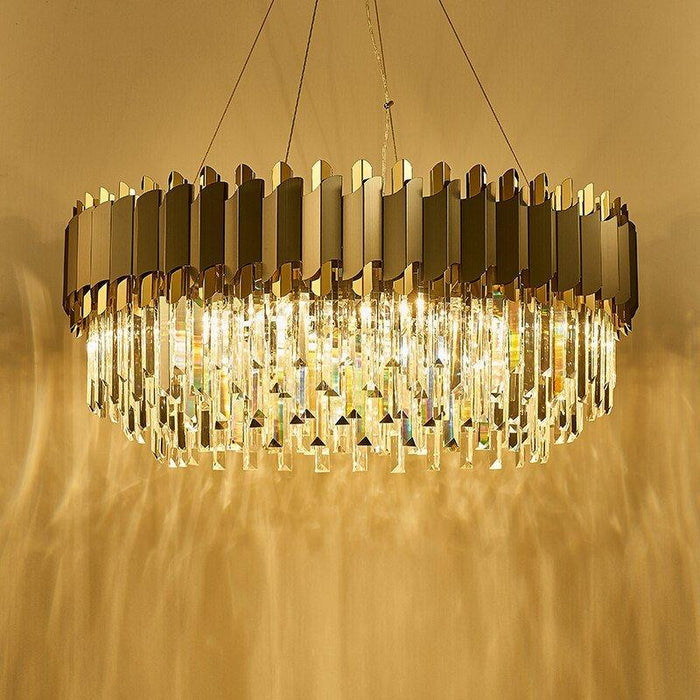 Crystal Luxury Matte Circle Chandelier.