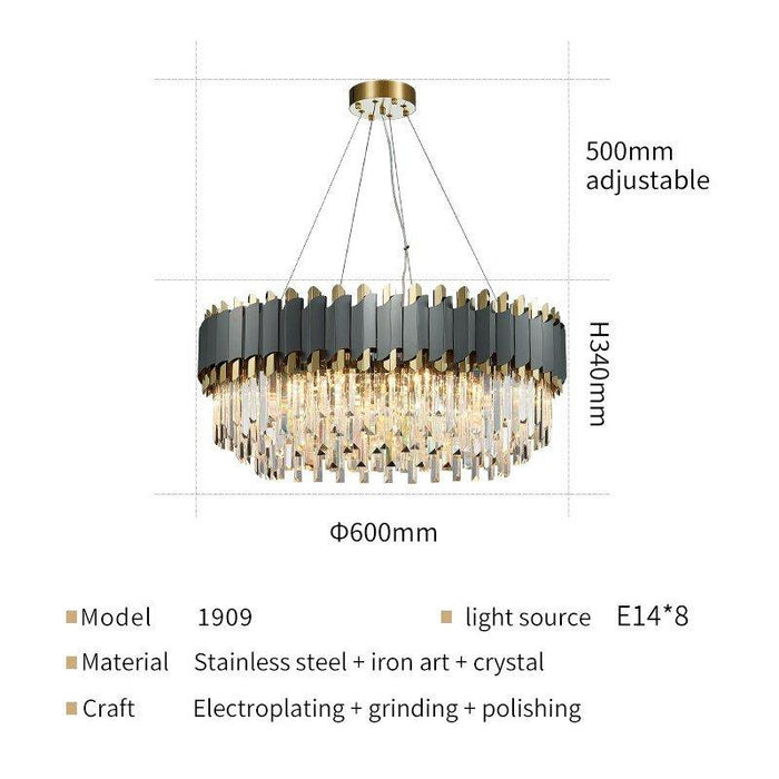 Crystal Luxury Matte Circle Chandelier.