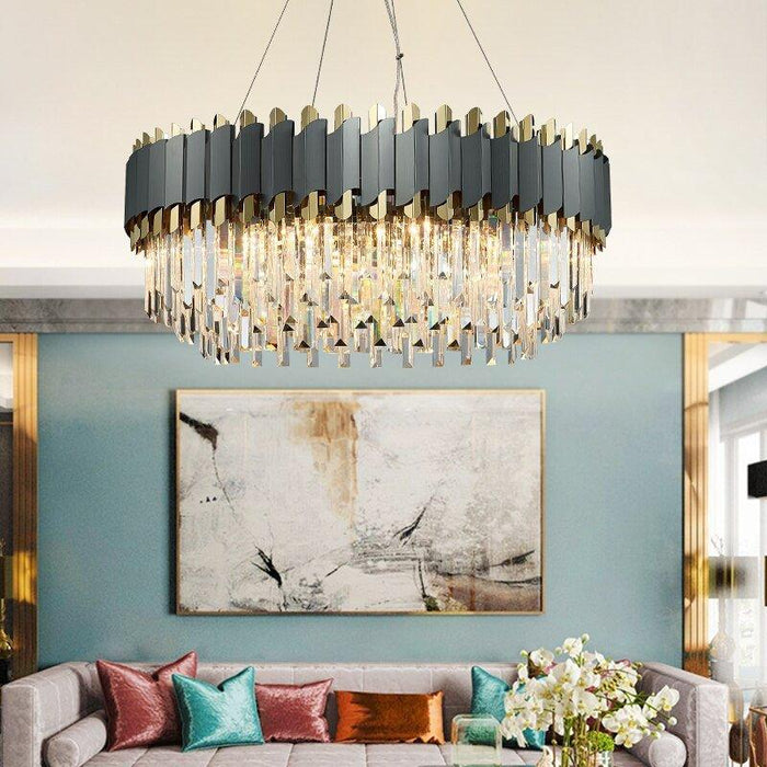 Crystal Luxury Matte Circle Chandelier.