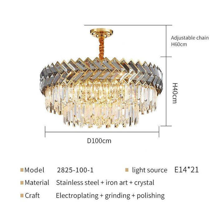 Crystal Luxury Spiral Crown Chandelier.