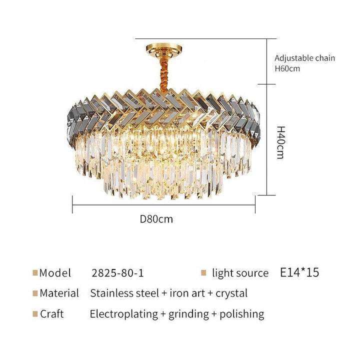 Crystal Luxury Spiral Crown Chandelier.