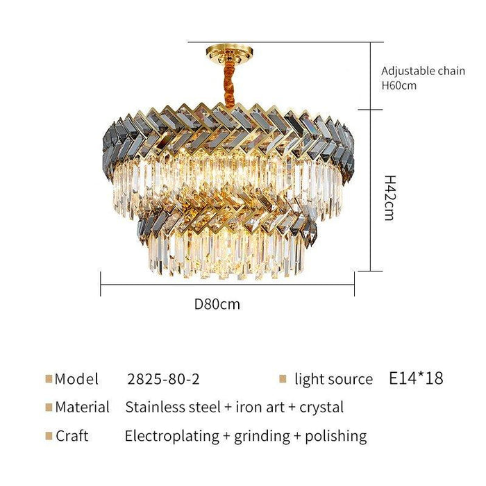 Crystal Luxury Spiral Crown Chandelier.