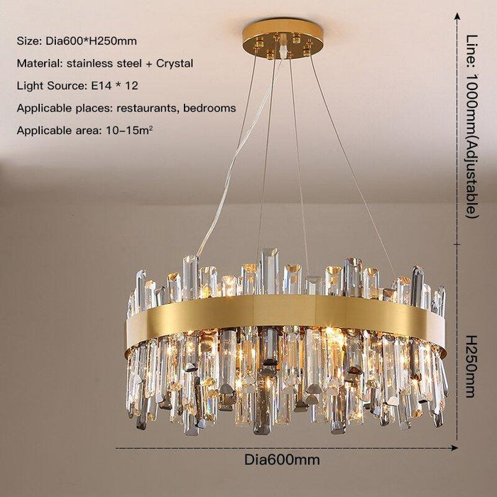 Crystal Luxury Stainless Halo Chandelier.