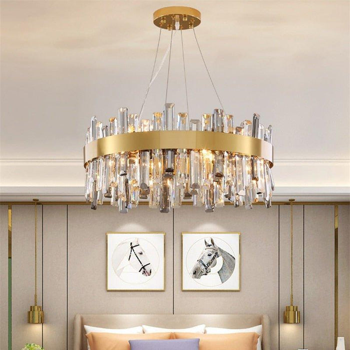 Crystal Luxury Stainless Halo Chandelier.