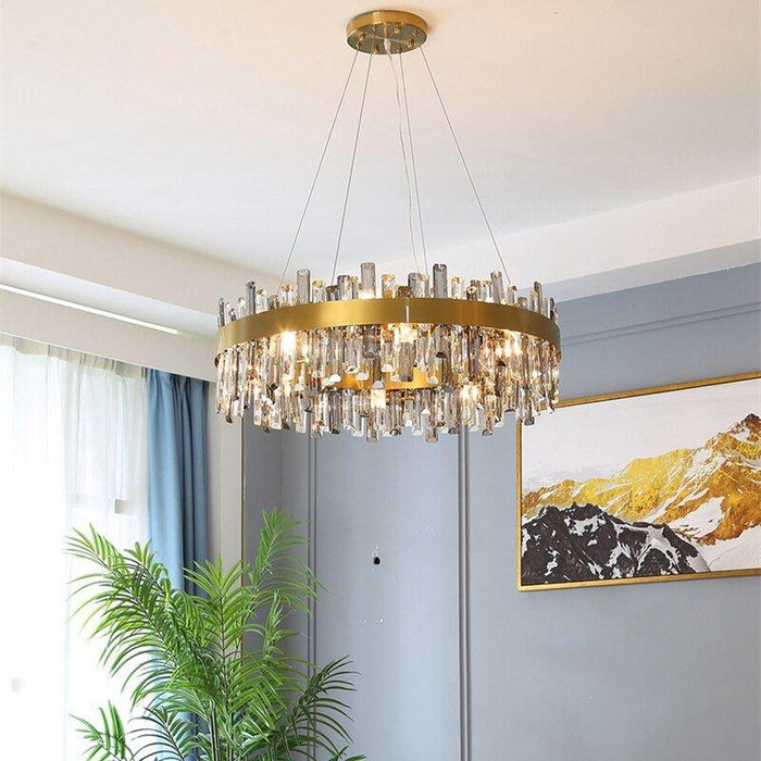 Crystal Luxury Stainless Halo Chandelier.