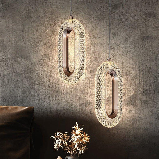 Crystal Oval Pendant Lights.