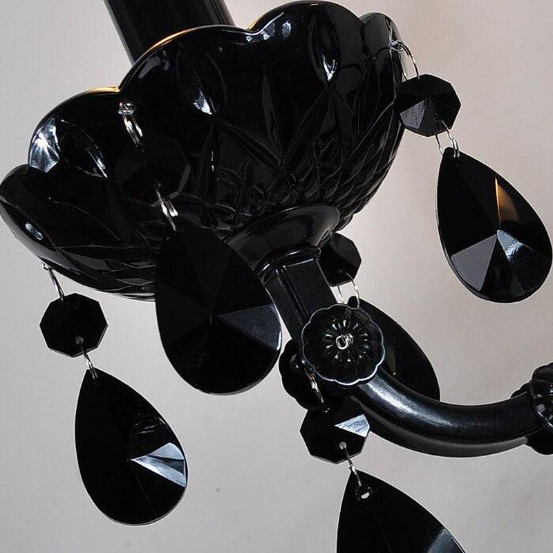 Crystal Style Black Candle Wall Light-DWHOME