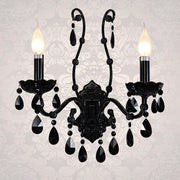 Crystal Style Black Candle Wall Light-DWHOME