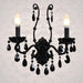 Crystal Style Black Candle Wall Light - DWHOME