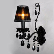 Crystal Style Black Candle Wall Light-DWHOME