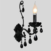 Crystal Style Black Candle Wall Light-DWHOME