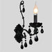 Crystal Style Black Candle Wall Light - DWHOME