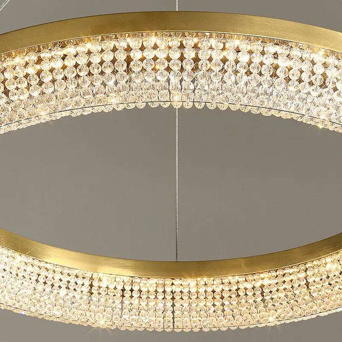 Bergamo Double Ring Crystal Chandelier.