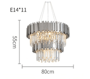Gio lustre à 2 niveaux en chrome poli avec cristaux - DWHOME