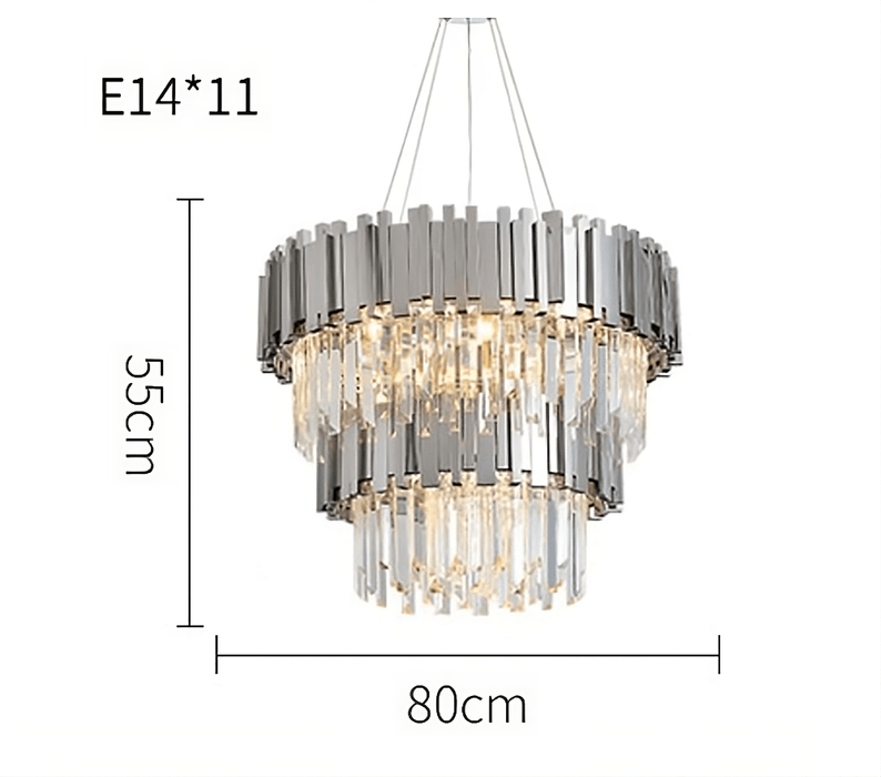 Gio 2-Tier Polished Chrome Crystal Chandelier-DWHOME