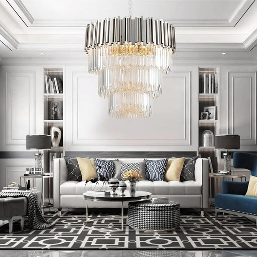 Gio Multi-Layer Crystal Chandelier.