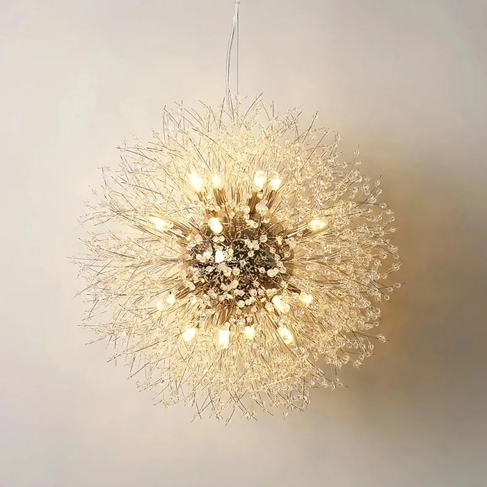 El Sol Crystal Dandelion Lighting Fixture.