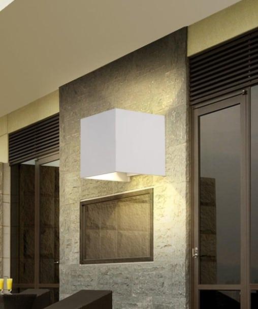 Cubanoe Square Cube Outdoor Wall Lamp.