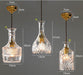 Cut Glass Bottle Shade Brass Fitting Art Deco Pendant Light.