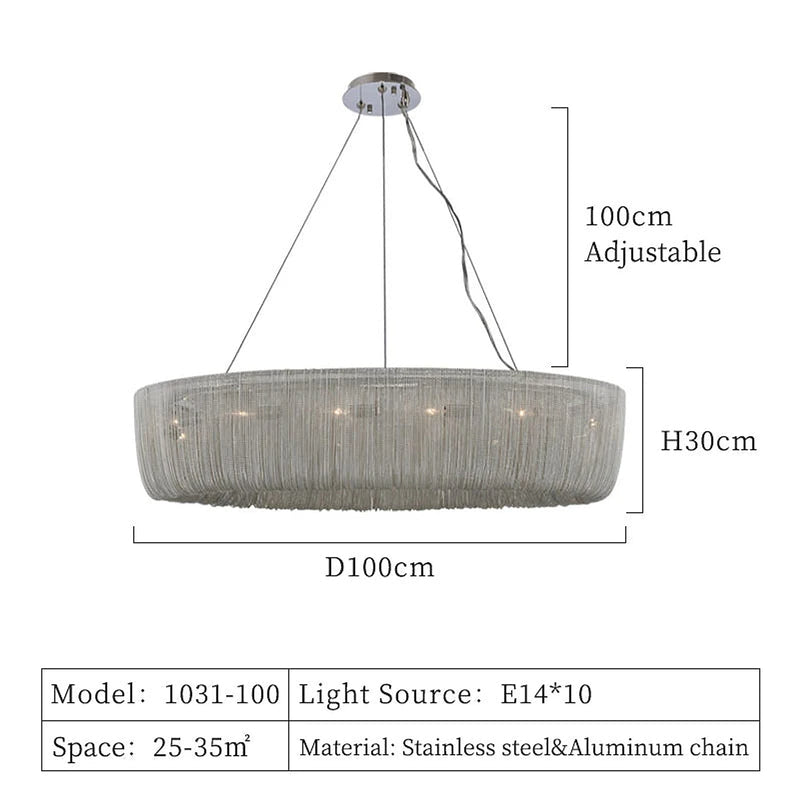 Cadena Chain Tassel Chandelier-DWHOME